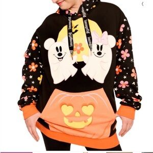 Disney Loungefly Mickey & Minnie Floral Ghost Glow in the Dark Unisex Hoodie